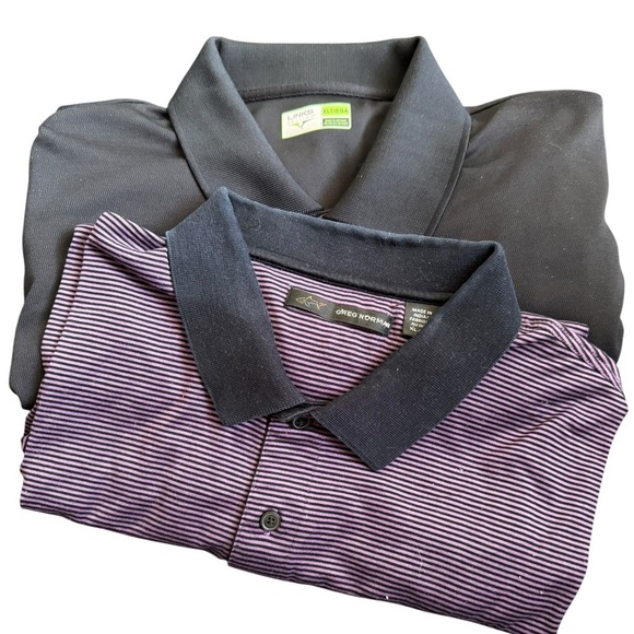 Greg Norman and Links Edition Polo Shirts XL
Purple Stripes; Black - Picture 1 of 5